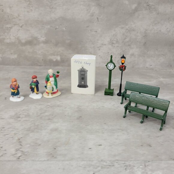 Department 56 HV Series Replacment Figures English Post Box Benches Lights Lot - Picture 1 of 10